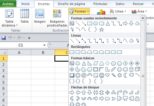 C Mo Se Usan Las Formas De Llamadas Ficha Insertar Excel Intermedio