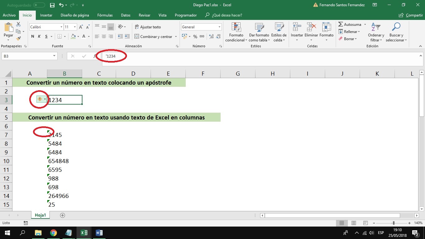 Como Convertir Una Celda De Texto A Numero En Excel